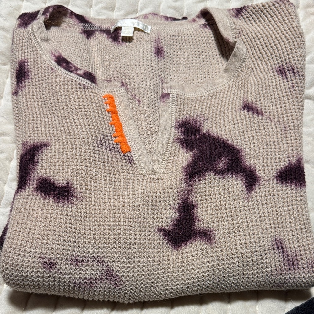 Lisa Todd Purple and Cream Tie-Dye Sweater